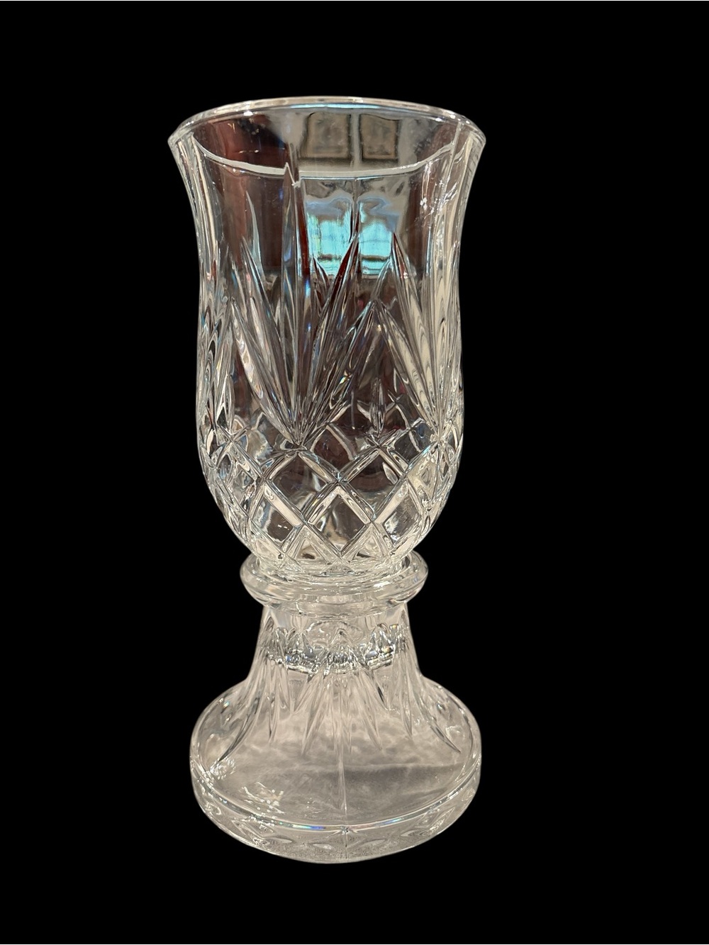 PartyLite 24% Lead Crystal Candle Holder, 2-Piece set, Diamond Pattern